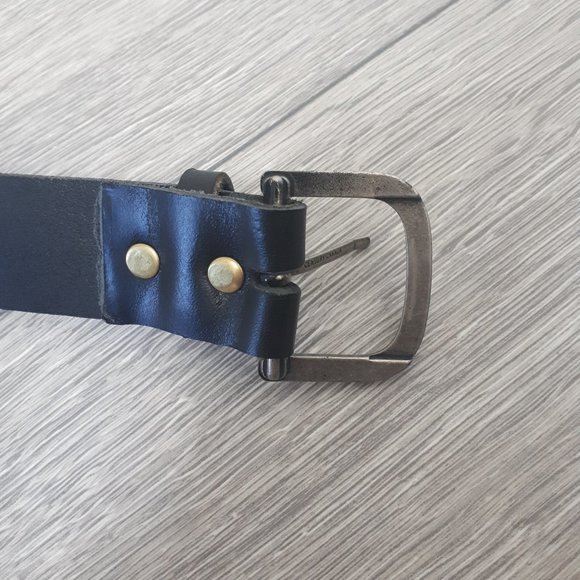 Canadian Made Black Leather Belt - Picture 2 of 6